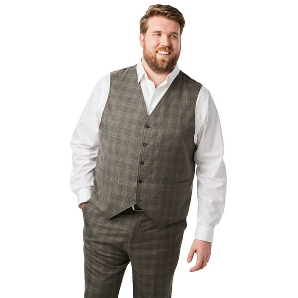 $109 NWOT KINGS' COURT Sz 56 Tall Grey Easy Movement 5 Button Suit Vest 5073